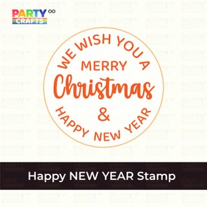 Merry Christmas And Happy New Year Cookie Stamp Fondant Embosser Cupcake Topper Biscuit Cutter Set Gift