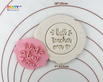 Best teacher ever! cookie stamp | Thank You Teacher Cookie Fondant Embosser | Teacher day gift from student | teacher day gifts ideas