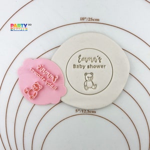 Personalised Baby Shower Cookies Stamp | Custom Baby Shower Cookie Fondant Embosser Stamp  | Baby Shower Teddy bear cookie stamp