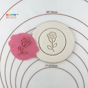 Single Stem Rose cookie stamp | Single Stem Rose Fondant Embosser | Single Stem Rose Embosser Stamp | Cake Cookie Biscuit Stamp