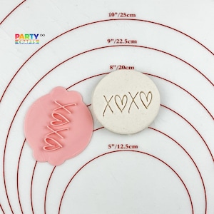 XOXO cookie stamp | Galentine&#39;s Day Cookie Fondant Embosser | XOXO Galentine&#39;s Day Embosser Stamp | Cake Cookie Biscuit Stamp