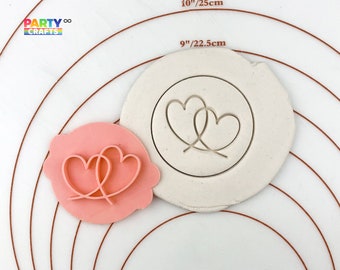 Two hearts cookie stamp | Two hearts Embosser Stamp | Two hearts Cake Cookie Biscuit Stamp