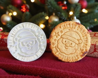 Personalized Merry Christmas Cookie Stamp: Custom Family Name Embosser