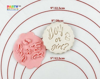 Gender Reveal Cookie Embosser Stamp | Boy or Girl, Party Decor