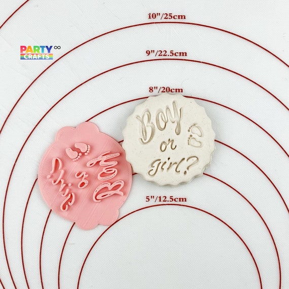 Gender Reveal Cookie Embosser Stamp | Boy or Girl, Party Decor