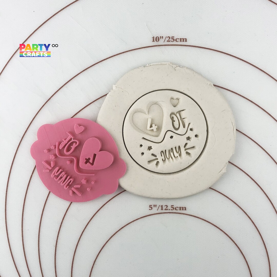 Happy 4th of July USA Cookie Stamp Happy 4th of July USA Cookie Fondant