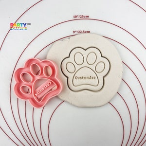 Personalized Dog Paw Cookie Cutter with Name | Doggie Birthday Cookie Cutter | Dog Puppy Birthday Party Decoration