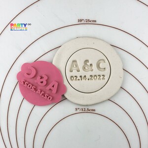 Custom Wedding Cookie Embosser Fondant Stamp | Personalized Save the dates cookie Embosser Fondant stamp | Engagement custom date stamp
