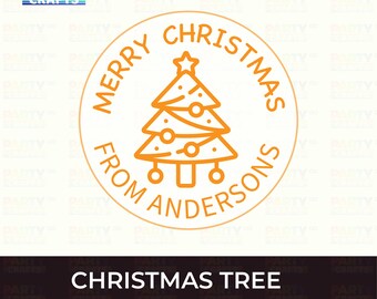 Personalized Christmas Tree | Cookie Stamp and Cookie Cutter | We Wish You a Merry Christmas, with Candy | Custom Biscuit Stamp with Name