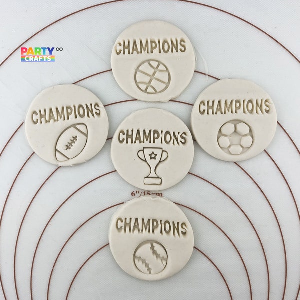 Champions Trophy Cookie Embosser Stamp | Baseball, Basketball, Football, Soccer Cookie Fondant Stamp