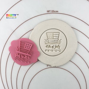 Happy 4th of July USA cookie stamp | Happy 4th of July USA Cookie Fondant Embosser | Independence Day Cookies Embosser Stamp