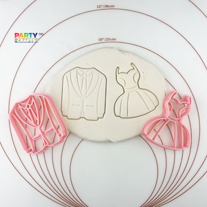Wedding Dress&Suits Cookie Cutter | Dress, Suits Cookie Cutter | Wedding Favors | Wedding Gifts | Wedding dress cookie cutter
