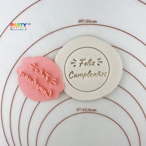 Feliz cumpleanos Cookie Fondant Embosser Stamp | Happy Birthday Cookie Fondant Embosser | Happy Birthday Embosser Stamp