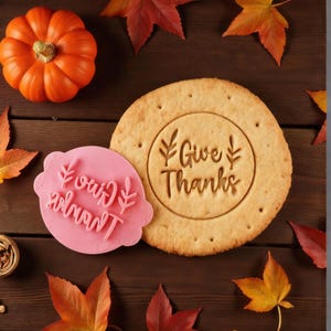 Sello en relieve para fondant con diseño de otoño y motivo de Acción de Gracias para galletas, bizcochos y pasteles