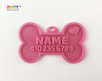 Etiqueta de nombre de mascota personalizada / Etiqueta de collar de perro o gato personalizada / Impresa en 3D