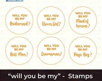 Will You Be My Bridesmaid cookie Embosser Fondant Stamp Set | Engagement Wedding theme | Maid of honour | Flower girl | Groomsman| Best man
