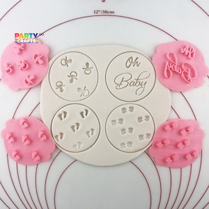 Baby Shower Cookies Stamp | Oh Baby,hands,foot Cookie Fondant Embosser Stamp  | Oh baby Embosser stamp | New baby Cookies stamp set