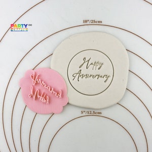 Happy Anniversary cookie stamp | Happy Anniversary Fondant Embosser | Happy Anniversary gift