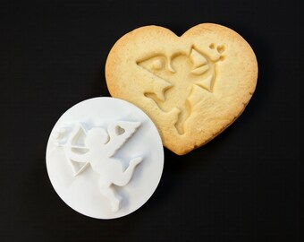 Cupid Cookie Stamp – Valentine’s Day Heart Cookie Stamp, Love Baking Fondant Embosser