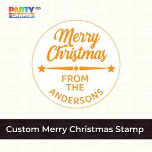 Personalized Custom Merry Christmas Cookie Stamp With Your Family Name Fondant Embosser Detailed Cookie Cutter
