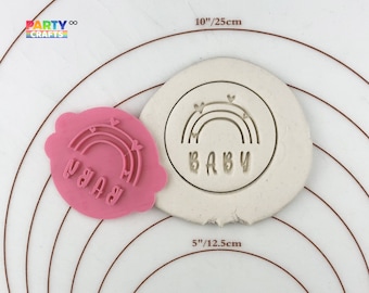 Baby Rainbow cookie stamp | Baby Rainbow Cookie Fondant Embosser | Pride Baby Shower/Gender Reveal Party Decoration/Invitation/Favors/Gif