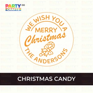 Personalized Christmas Cookie Stamp and Cookie Cutter | We Wish You a Merry Christmas, with Candy | Custom Biscuit Stamp with Name