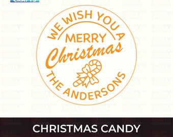 Personalized Christmas Cookie Stamp & Cutter | Candy Design