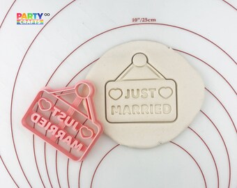 Just Married Cookie Cutter | Just Married | de coupe en relief | à l’emporte-pièce de mariage Le mariage favorise | Cadeaux de mariage