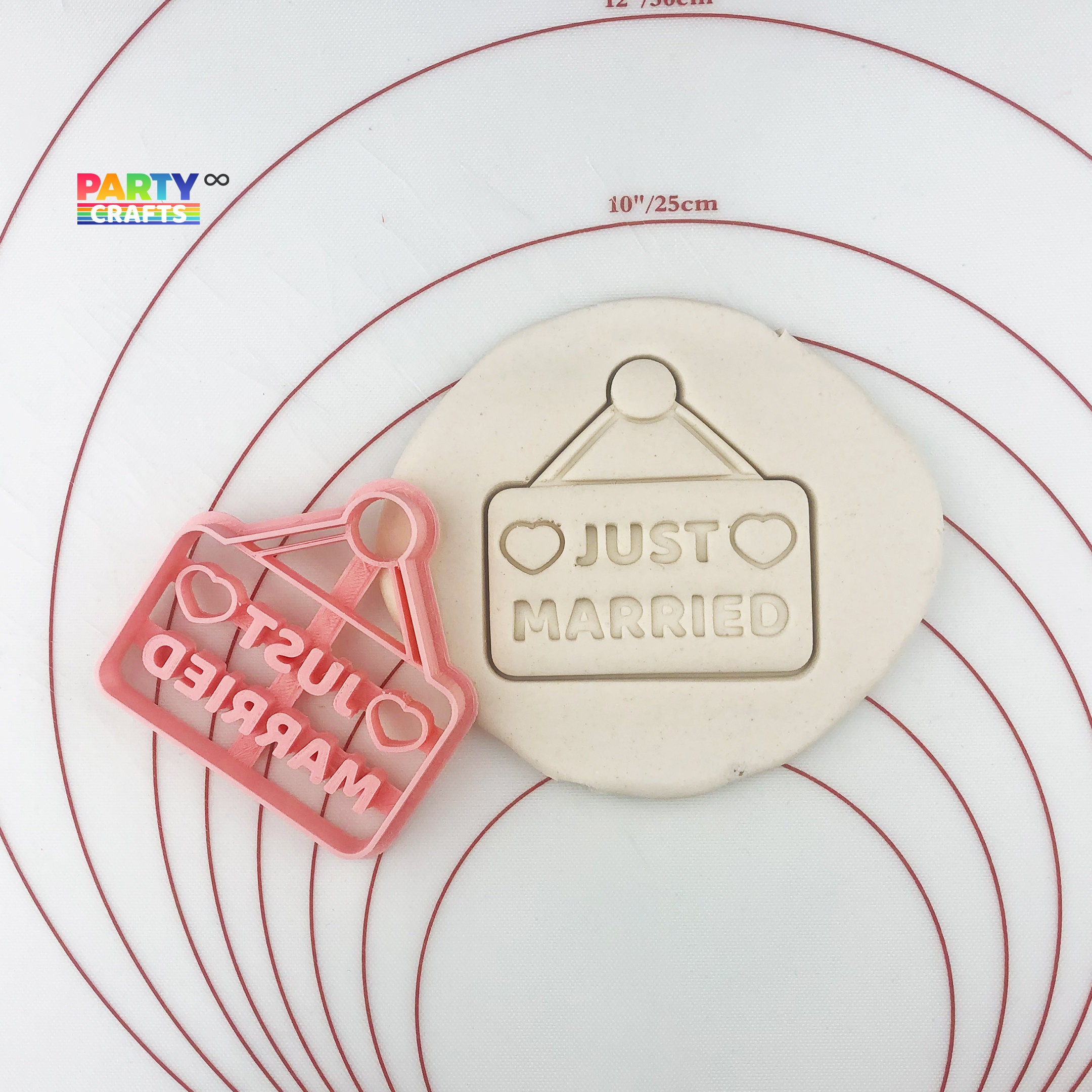 Just Married Cookie Cutter Just Married embossed cutter Etsy