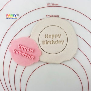 Happy Birthday cookie stamp | Happy Birthday Cookie Fondant Embosser | Happy Birthday Embosser Stamp