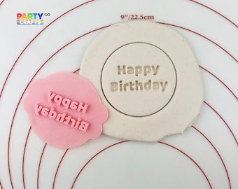 Sello de galleta de feliz cumpleaños / Grabador de fondant