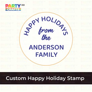 Personalized Custom Happy Holiday Cookie Stamp With Your Family Name Fondant Embosser | Custom Cookie Stamp | Custom Fondant Embosser