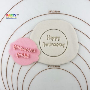 Happy Anniversary cookie stamp | Happy Anniversary Fondant Embosser | Happy Anniversary gift