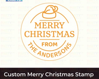 Personalized Christmas Cookie Stamp, Family Name Embosser
