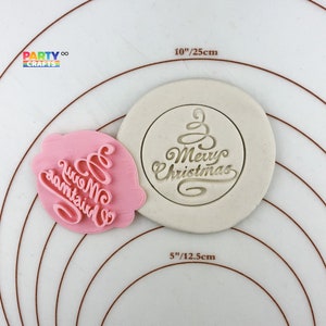 Christmas Tree Cookie Fondant Embosser Stamp | Merry Christmas Cookie Embosser and Fondant Stamp in Christmas theme
