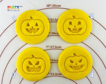 Sello de fondant de calabaza / Embosser de galletas de Halloween / Juego de sellos de galletas de calabaza / cortador de fondant