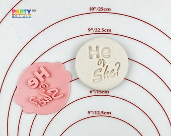 Gender Reveal Cookie Stamp | "He or She?" Embosser
