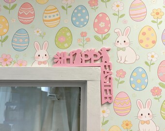Easter Door Frame Corner Decor | Bunny Door Corner Sign | Easter Porch Decoration | Spring Entryway Decor