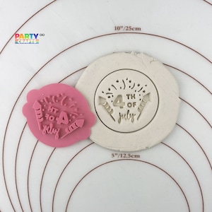 Happy 4th of July USA cookie stamp | Happy 4th of July USA Cookie Fondant Embosser | Independence Day Cookies Embosser Stamp
