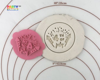 Happy 4th of July USA cookie stamp | Happy 4th of July USA Cookie Fondant Embosser | Independence Day Cookies Embosser Stamp