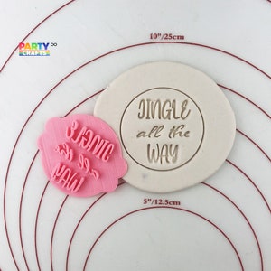 Jingle all the Way Cookie Fondant Embosser Stamp | Christmas Cookie Embosser and Fondant Stamp in Christmas theme