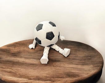 3D Printed Soccer Ball Buddy Desk Decor, Office Accessory, FIFA World Cup Gift