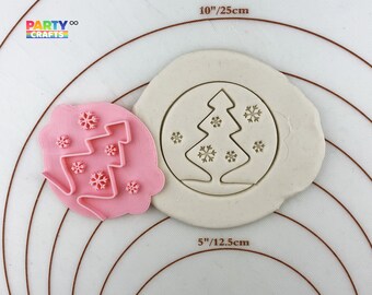 Christmas Tree Cookie Fondant Embosser Stamp | Christmas Cookie Embosser and Fondant Stamp in Christmas theme |  Snowflake Cookie Stamp