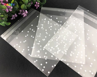 Polka Dot Bag | Frosted Bags | Resealable Food Bags | Cookie Bags | Candy Bags | 4" x 4"