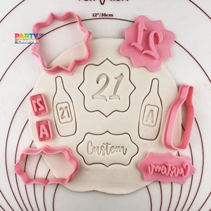 Custom Happy Birthday number and name Cookies Cutter and Stamp Set | Personalized name, number embosser cookie Stamp Fondant