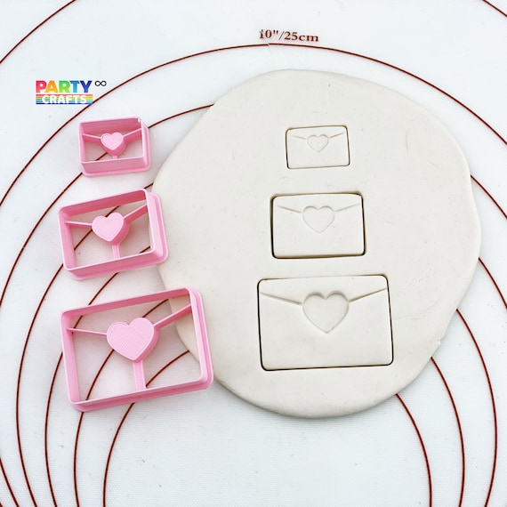 Love Letter Valentine's Day Clay Cutter, Envelope With Heart Shaped Polymer  Clay Cutter, Cookie & Fondant Cutter, Valentines Clay Cutter 