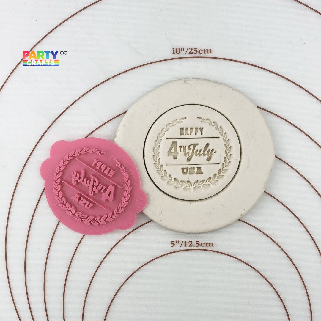 Happy 4th of July USA Cookie Stamp Happy 4th of July USA Cookie Fondant