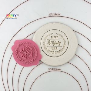 Happy 4th of July USA cookie stamp | Happy 4th of July USA Cookie Fondant Embosser | Independence Day Cookies Embosser Stamp