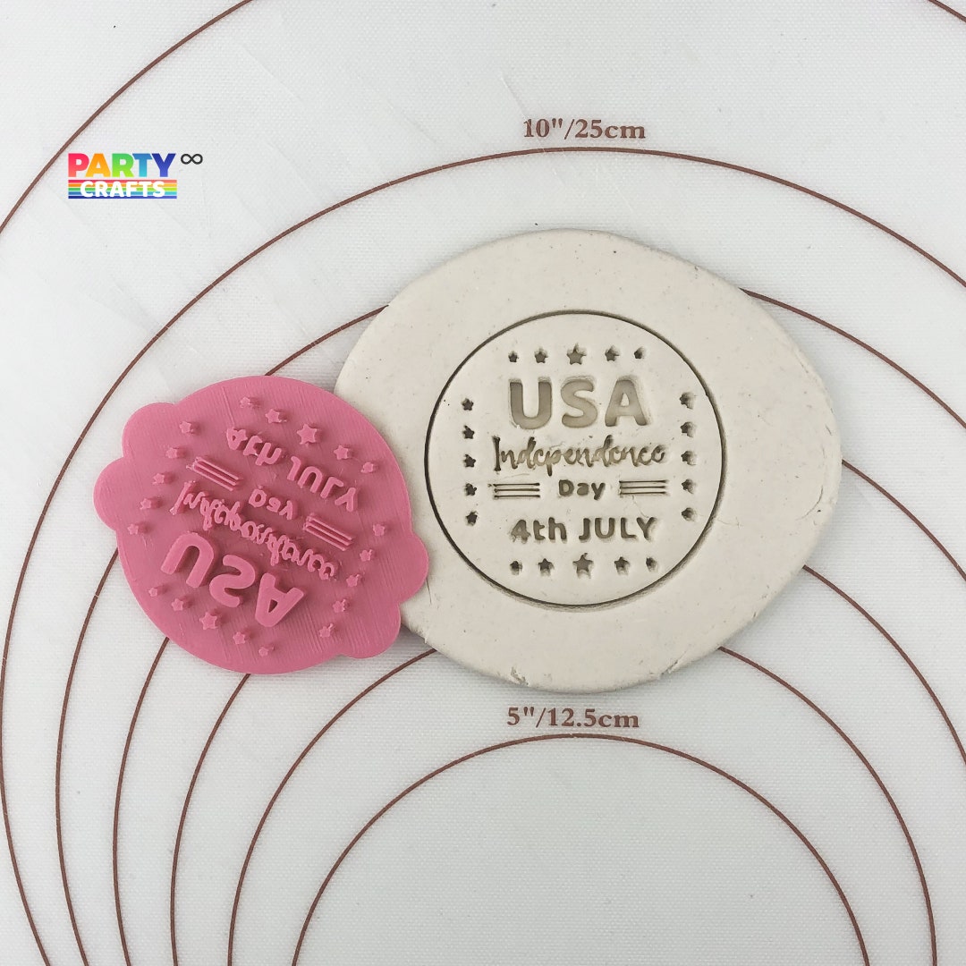 Happy 4th of July USA Cookie Stamp Happy 4th of July USA Cookie Fondant