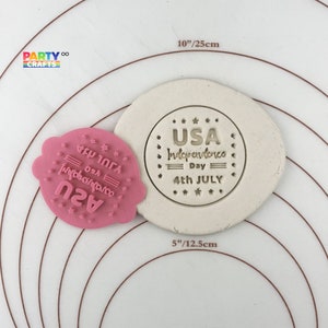 Happy 4th of July USA cookie stamp | Happy 4th of July USA Cookie Fondant Embosser | Independence Day Cookies Embosser Stamp